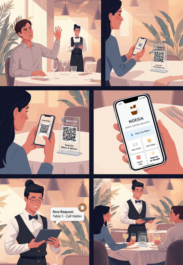 NOESIA Smart Waiter Live Command and Customer Menu