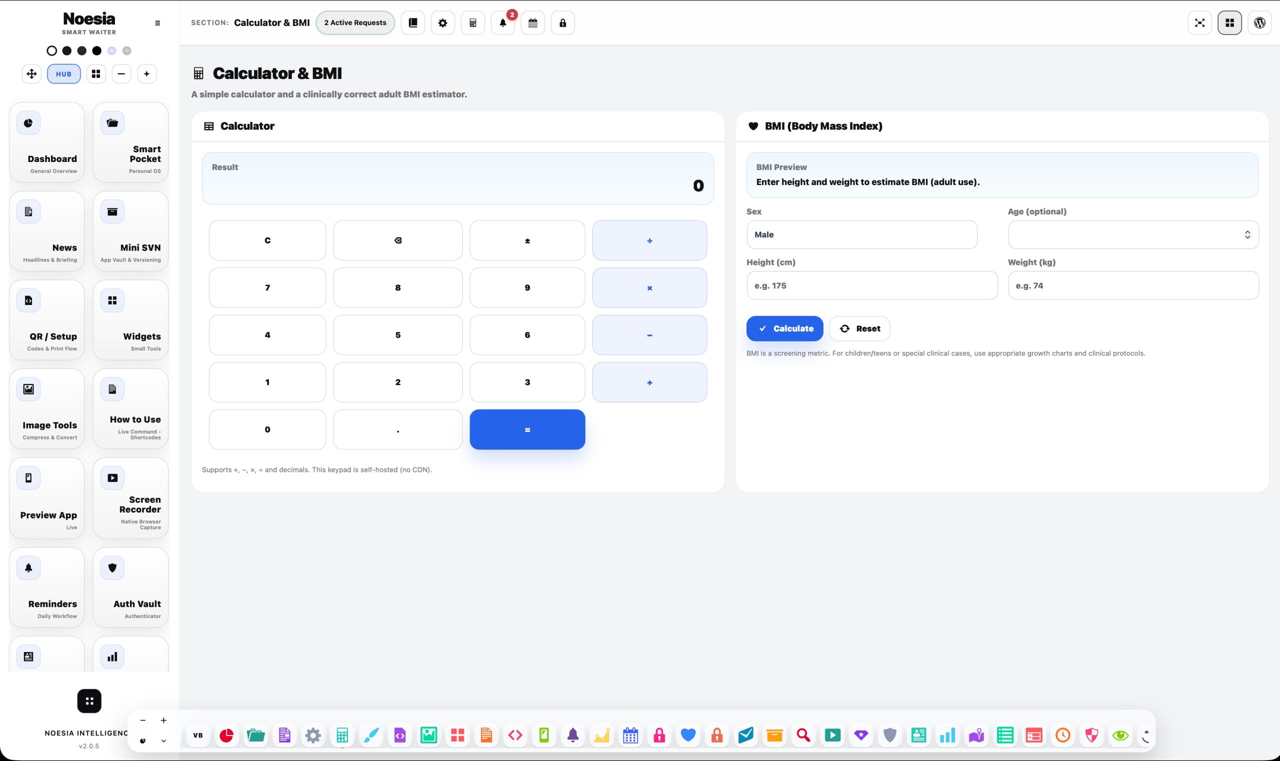 Calculator and BMI main screenshot