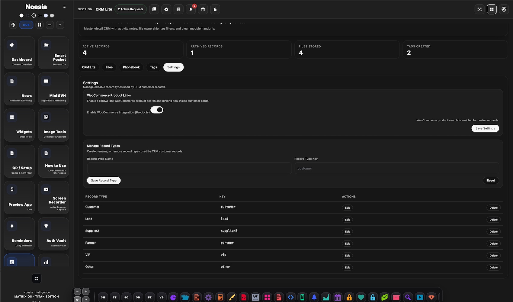 CRM Lite overview screenshot