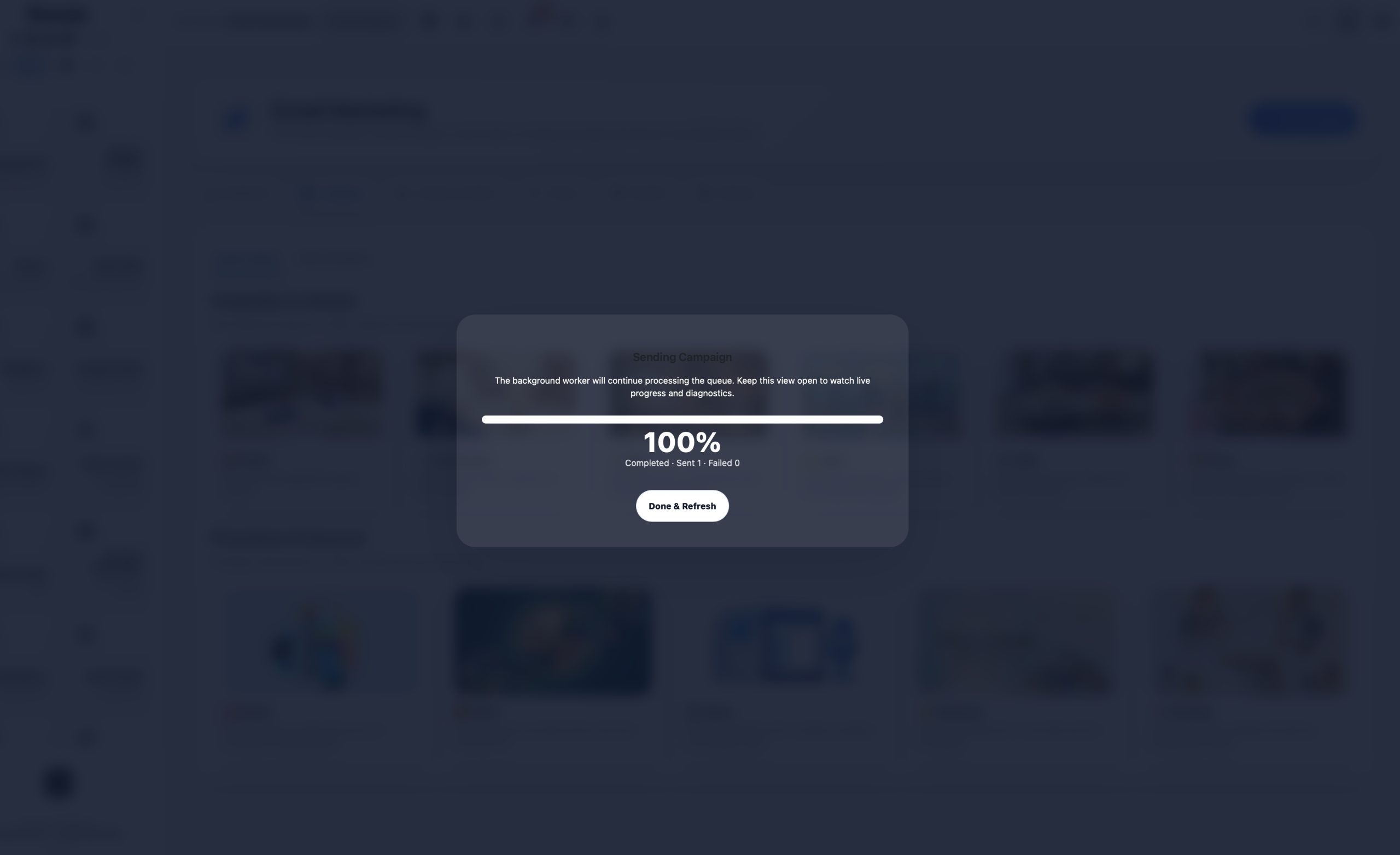 Bulk mail delivery screenshot
