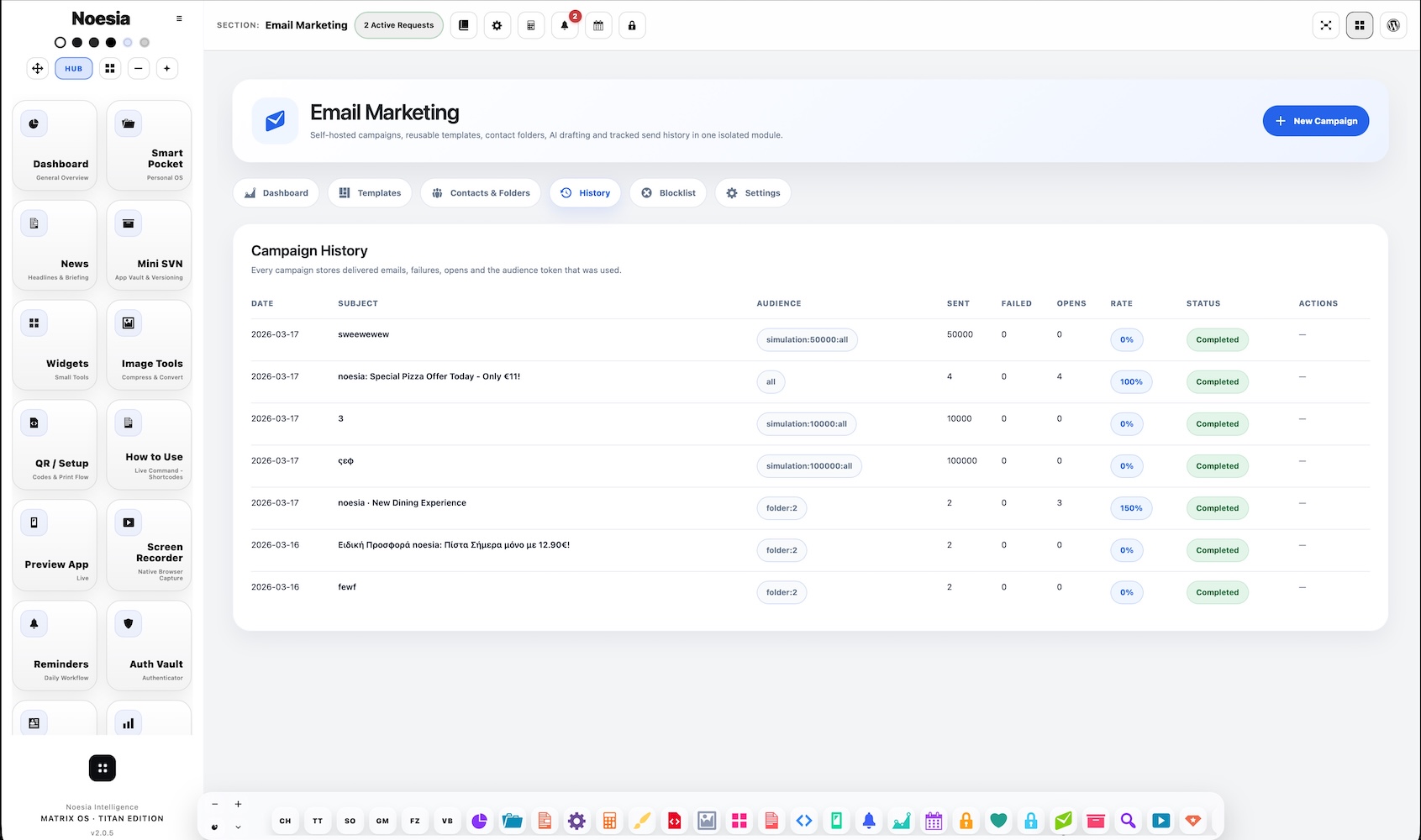 Folders and lists screenshot