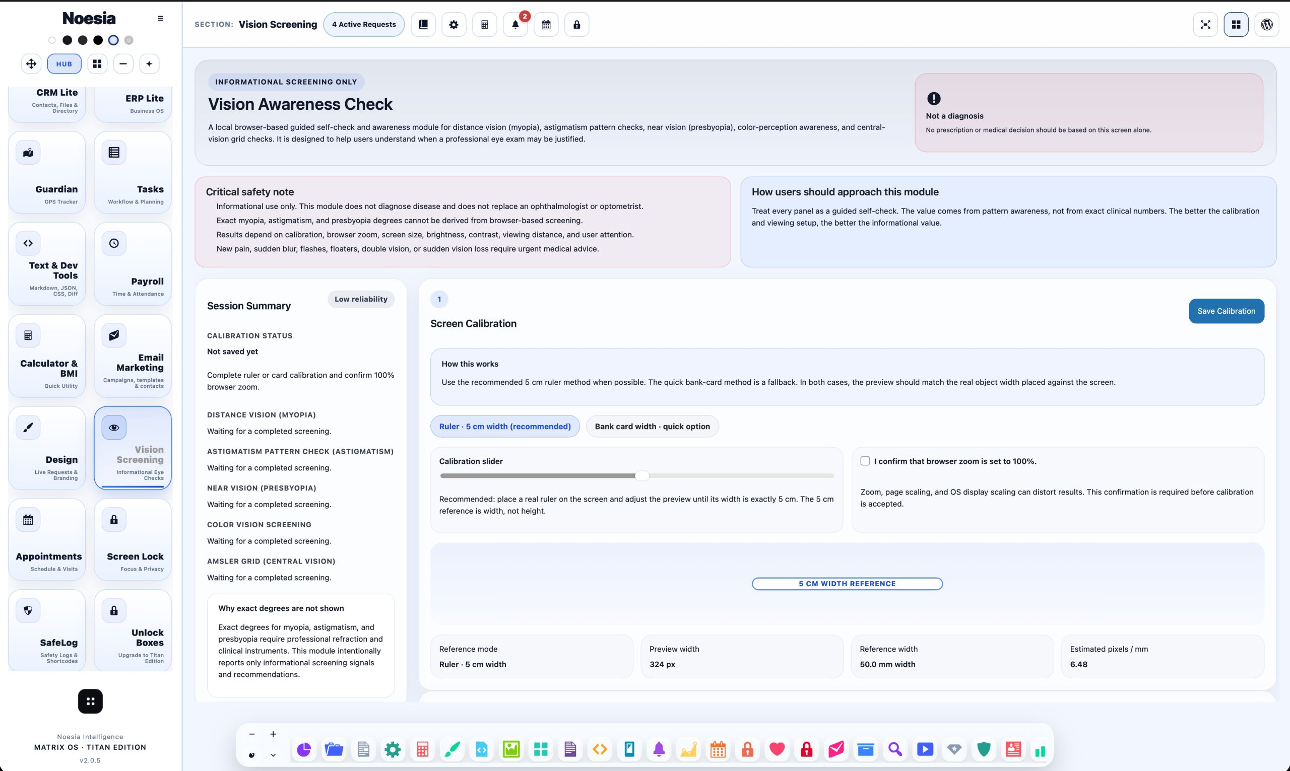 Vision Screening workflow screenshot 1