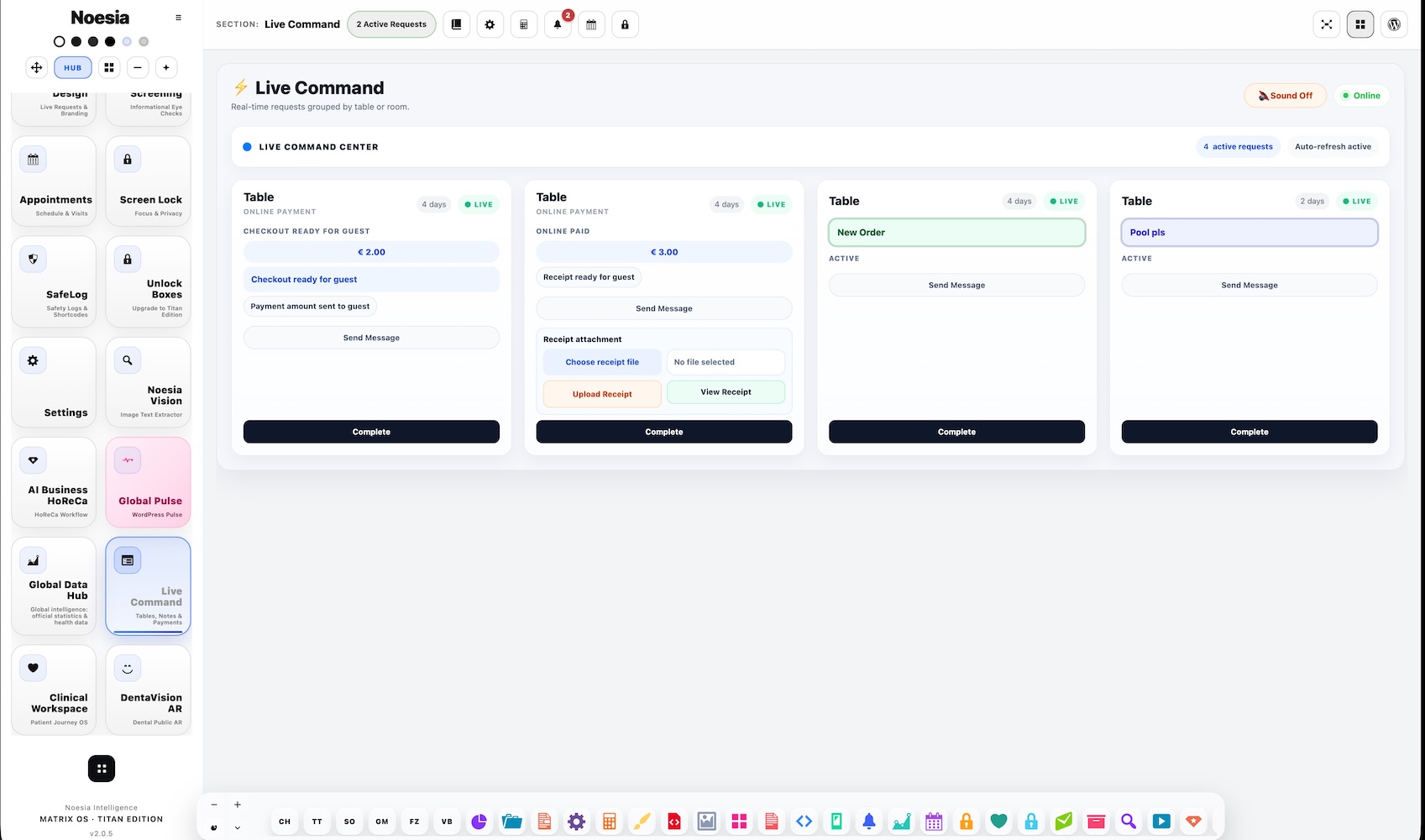 Hospitality service screenshot