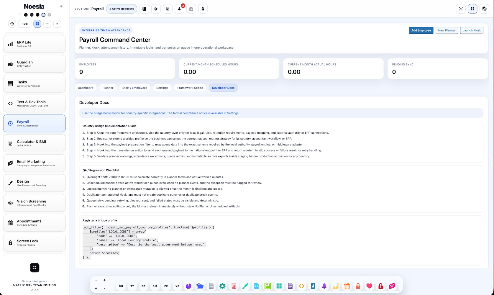 Payroll planner screenshot