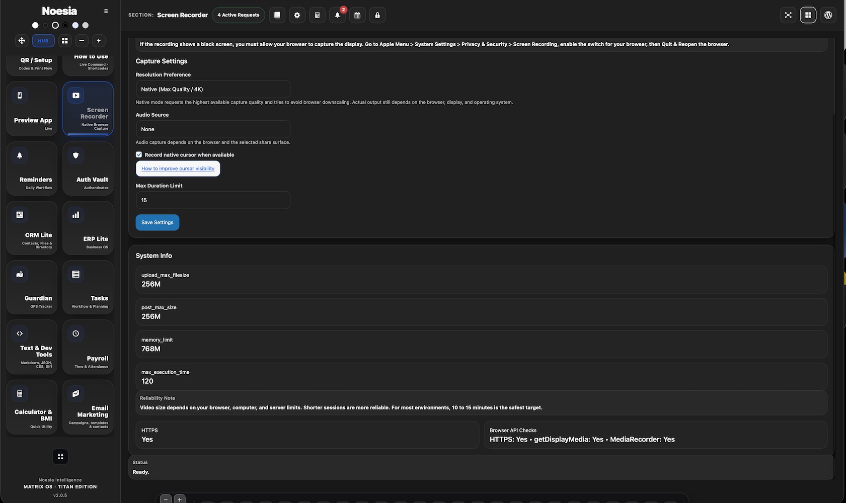 Screen Recorder library screenshot