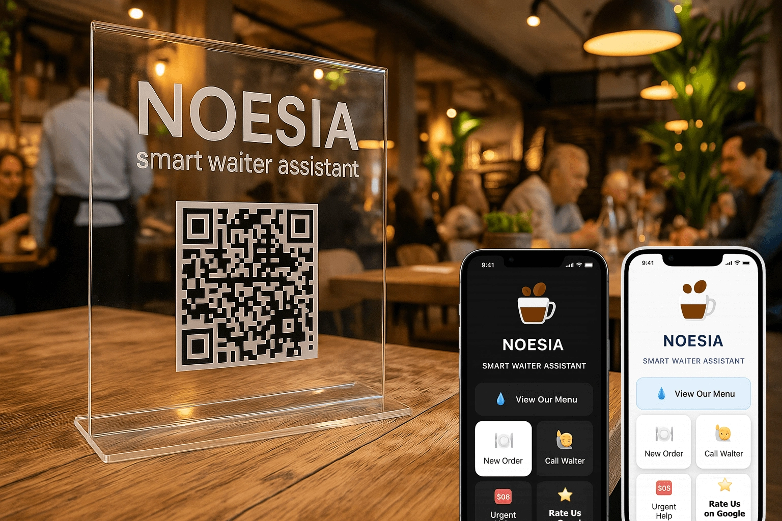 Noesia Smart Waiter Assistant restaurant QR setup